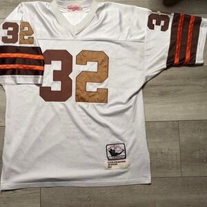 Rare  Mitchell and Ness NFL Cleveland Browns #32 Jim Brown Jersey  Men's Size 52